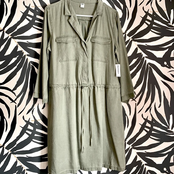 Tie Belt Utility Shirt Dress - Picture 2 of 5